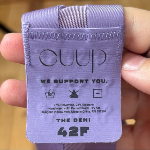 Cuup The Demi Bra Size 42F Underwire Adjustable Strap Mesh Women's Purple - Picture 5 of 5